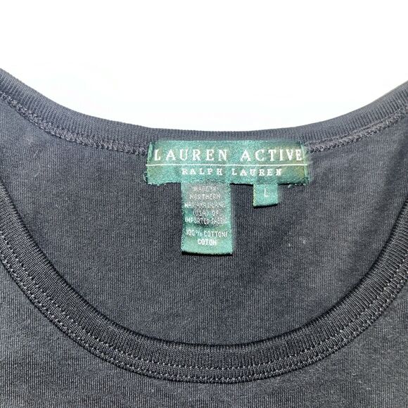 Green Tag Ralph Lauren Active Large Black Embroidered Classic Tee Shirt - Picture 4 of 8